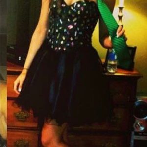 Short black formal dress prom